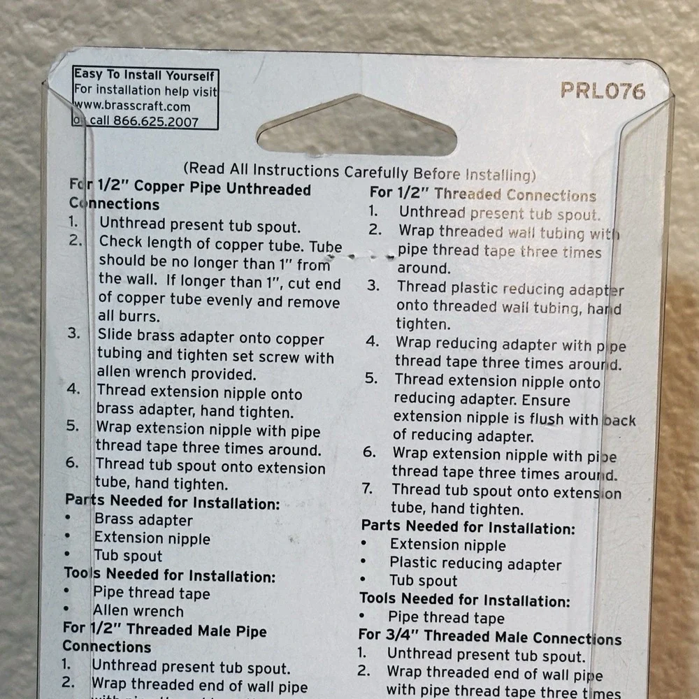 Peerless Universal Diverter Tub Spout Fit 1/2